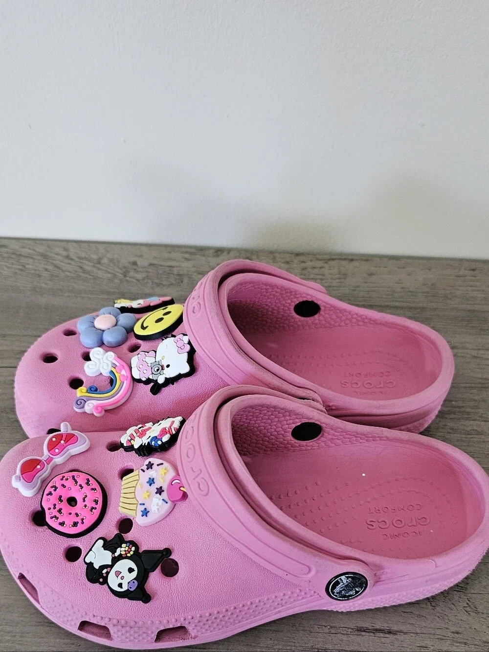 CROCS Kids Pink Clog Sandals Charms Toddler Girl C 13 Hello Kitty My Melody